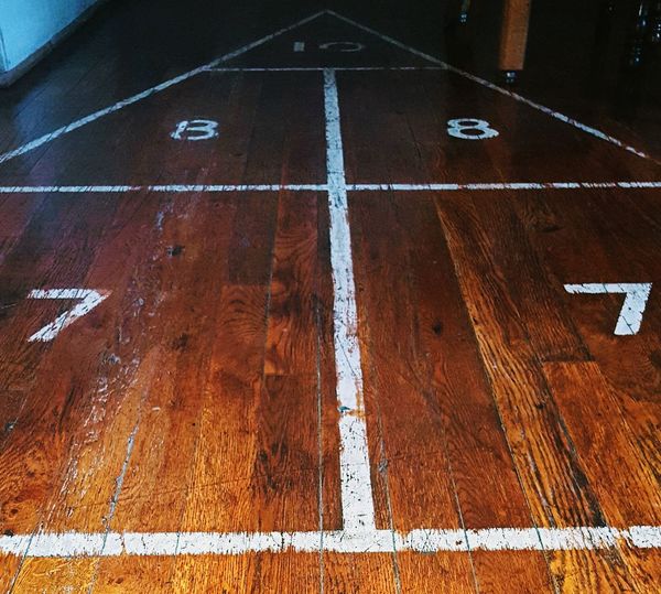 Close-up of basketball court