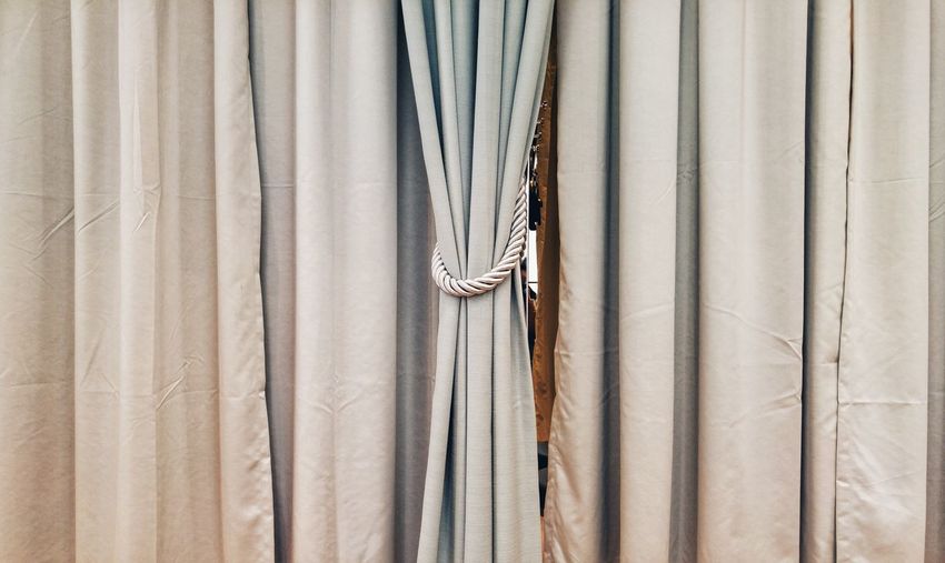 Detail shot of curtained window