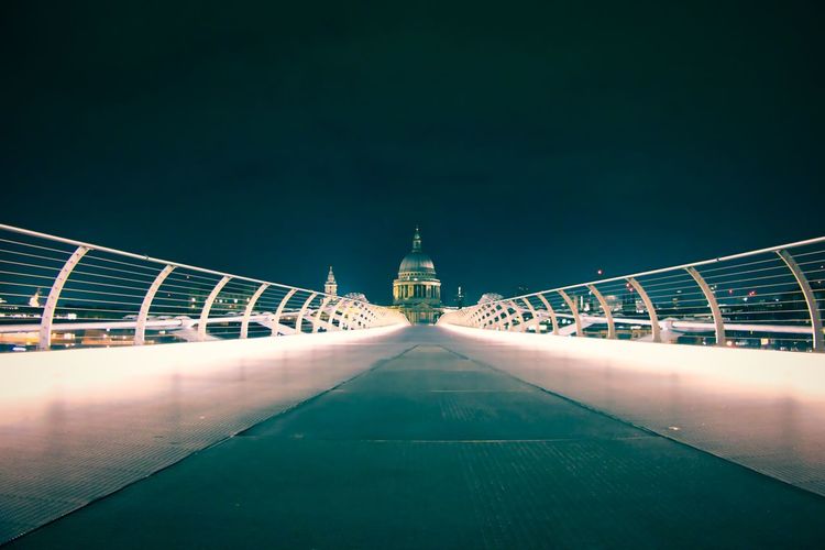 View of bridge at night
