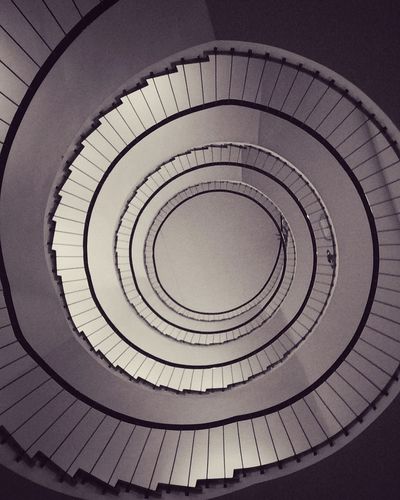 Low angle view of spiral stairs