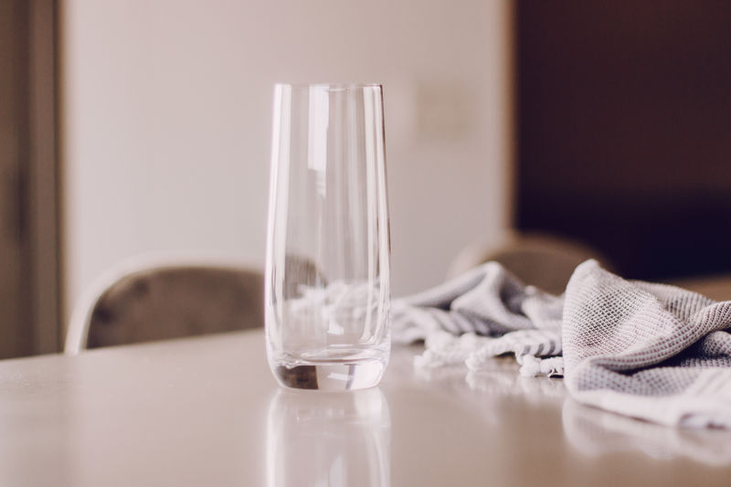 Close-up of glass on table