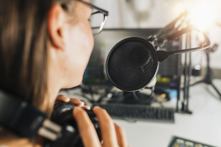 Live broadcasting of a podcast or online radio talk show from a studio