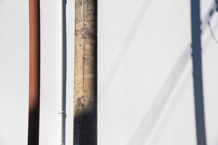 Close-up of pipe against wall
