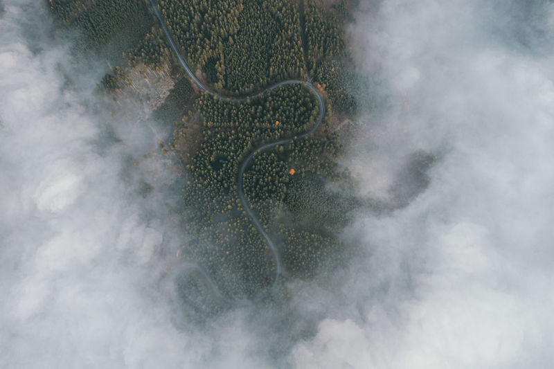 Aerial view of smoke