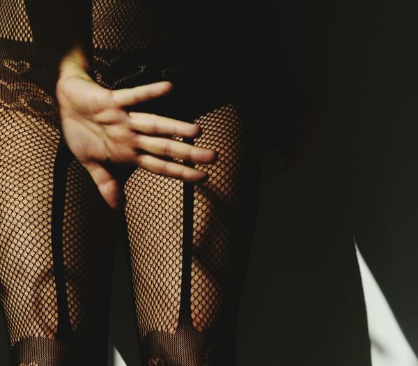 Close-up of woman in stockings