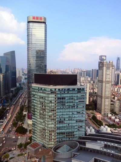 Modern cityscape against sky