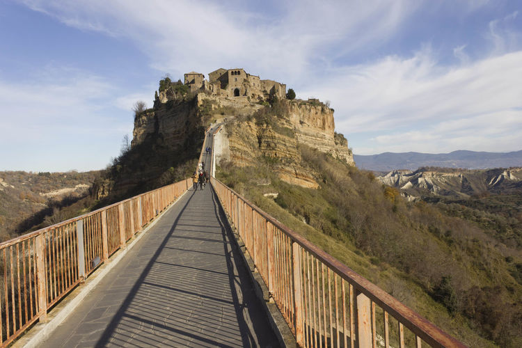 Amazing city of civita di bagnoregio in italy, perched on a tuff mountain