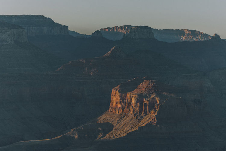 View of rock formations in mountains