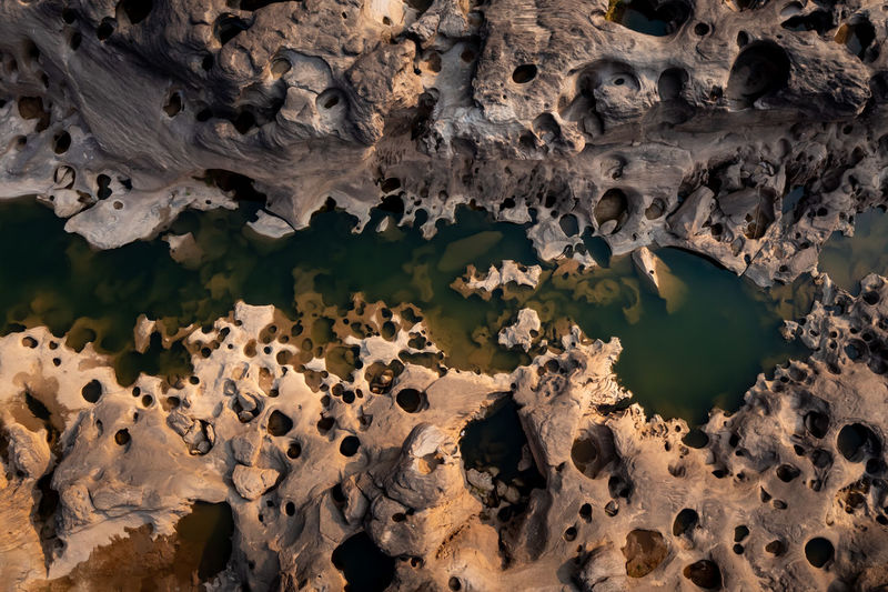 Aerial view of thailand grand canyon sam phan bok at ubon ratchathani, thailand. beautiful landscape 