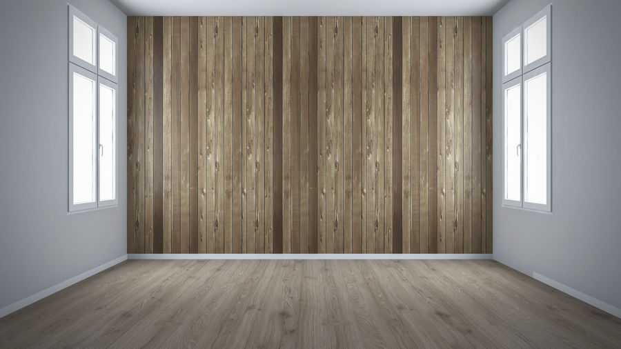 Empty wooden floor at home