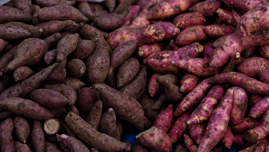 Full frame shot of sweet potatos