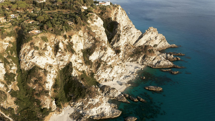 Cliff of calabria land near the mediterranean sea in italy