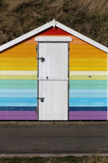 Multi colored beach hut 