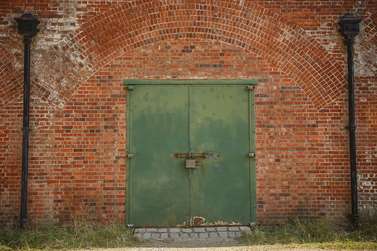 A locked green door at hilsea lines ramparts castlemate.