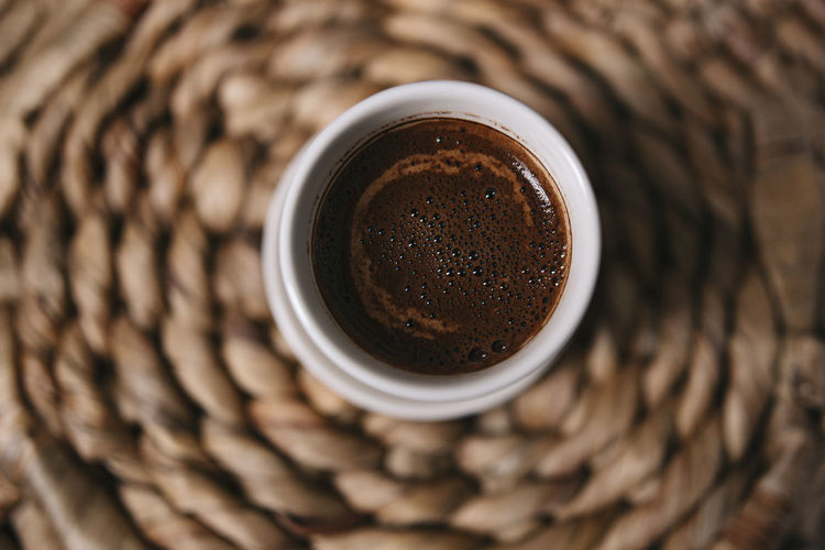 Directly above shot of coffee in basket