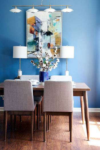 Blue dining room 