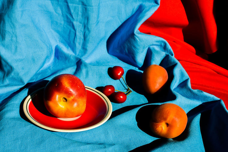 High angle view of fruit on table
