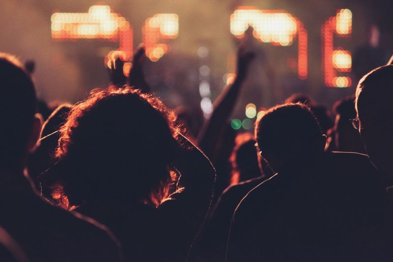 People enjoying at concert