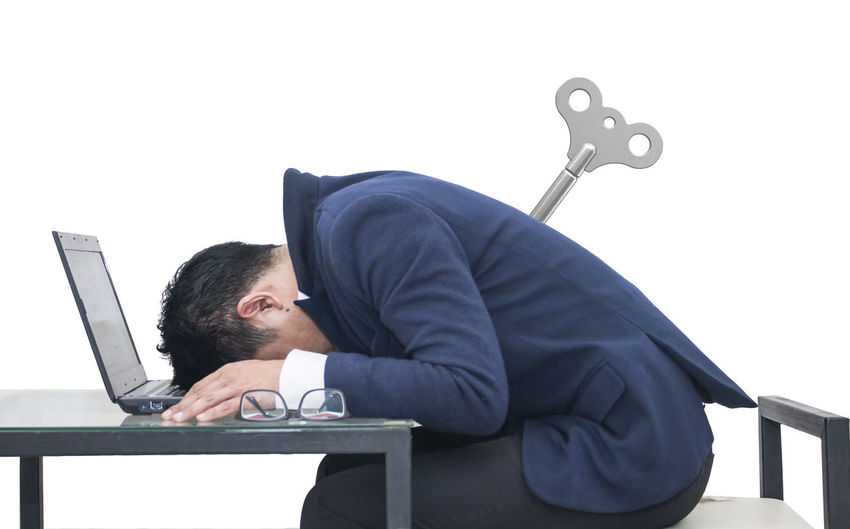 Man sitting on table