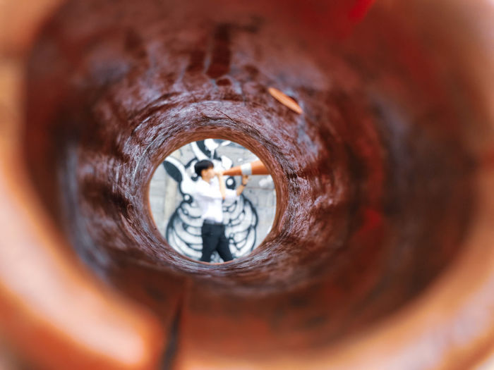 Close-up of hole