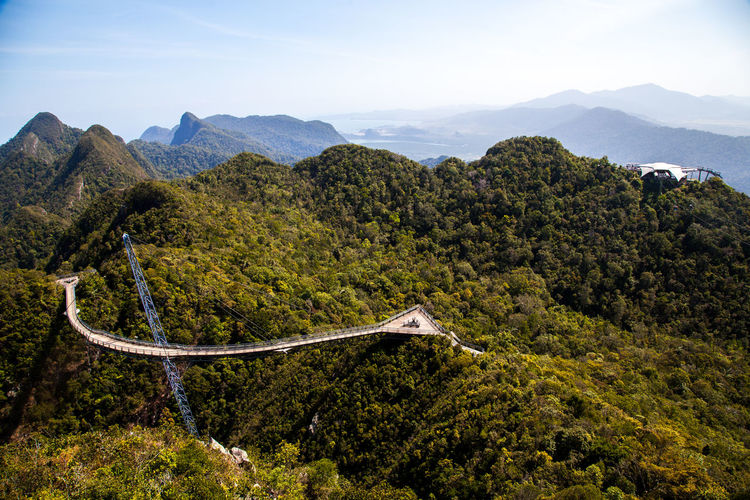 Langkawi, malaysia. view of langkawi sky bridge from a higher vantage point