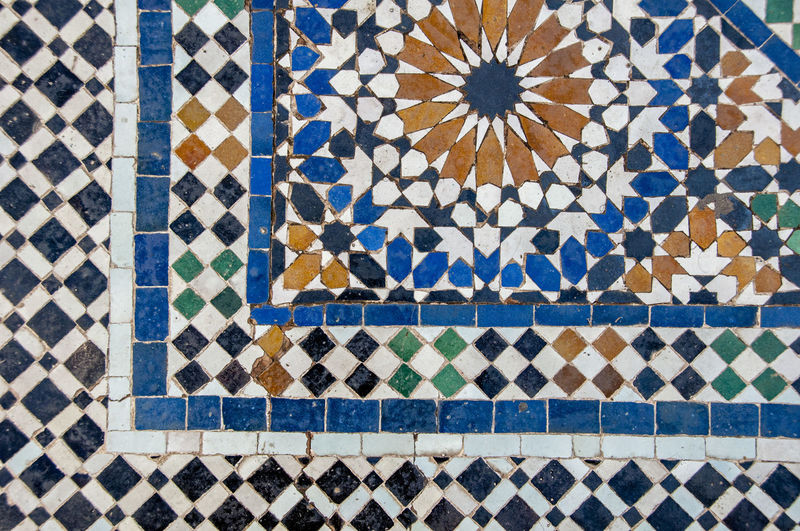 Full frame shot of pattern on tiled floor