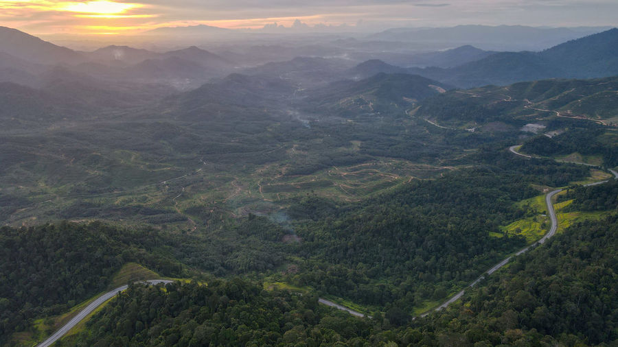 Aerial view of landscape against sky