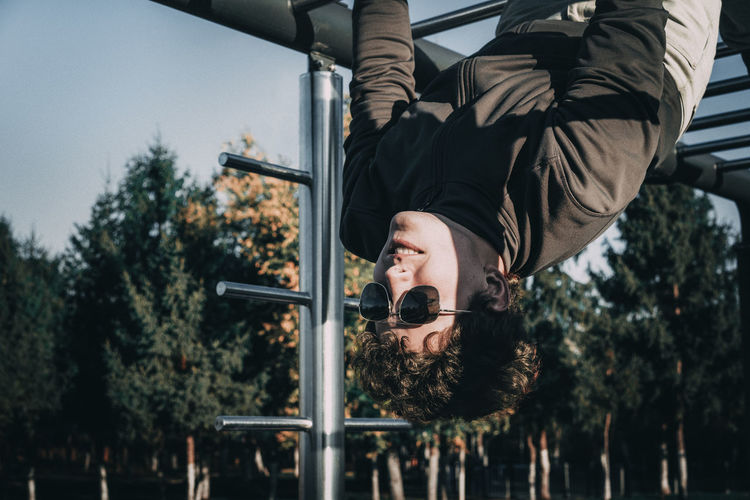 Upside Down One Person One Man Only People Young Adult