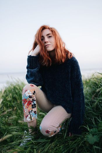 Beauty Red Hair Portrait Photography Portrait Of A Woman Beauty In Nature EyeEm Best Shots Fashion Photography Fashion EyeEm Nature Lover EyeEm One Person Real People Young Adult Young Women Leisure Activity Women Land Lifestyles Nature Sitting Sky Grass Casual Clothing Long Hair Portrait Hairstyle Beautiful Woman Hair Outdoors The Still Life Photographer - 2018 EyeEm Awards The Portraitist - 2018 EyeEm Awards The Street Photographer - 2018 EyeEm Awards The Creative - 2018 EyeEm Awards The Traveler - 2018 EyeEm Awards Creative Space My Best Photo
