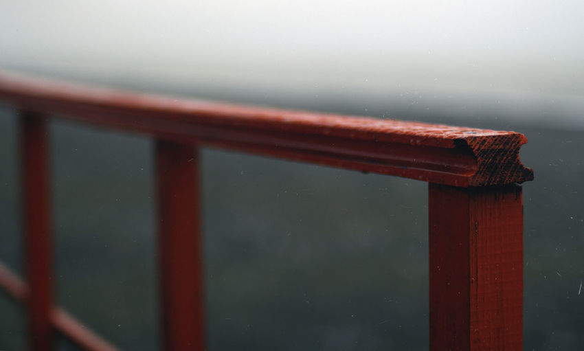 Close-up of red door