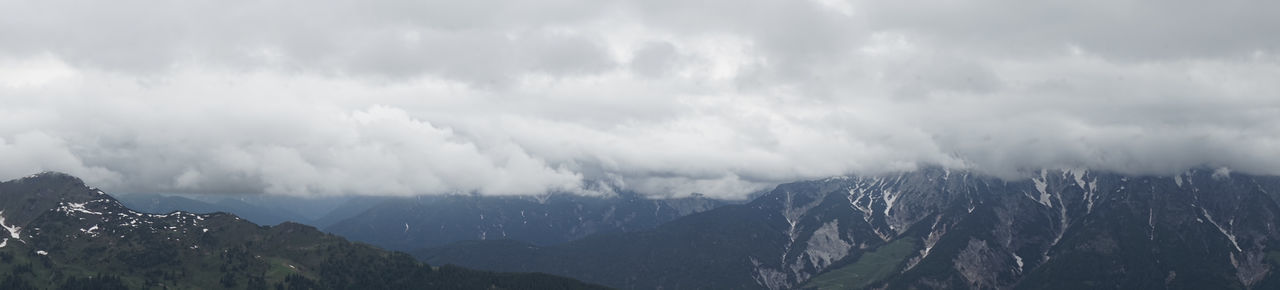 Panoramic shot of mountain range against sky