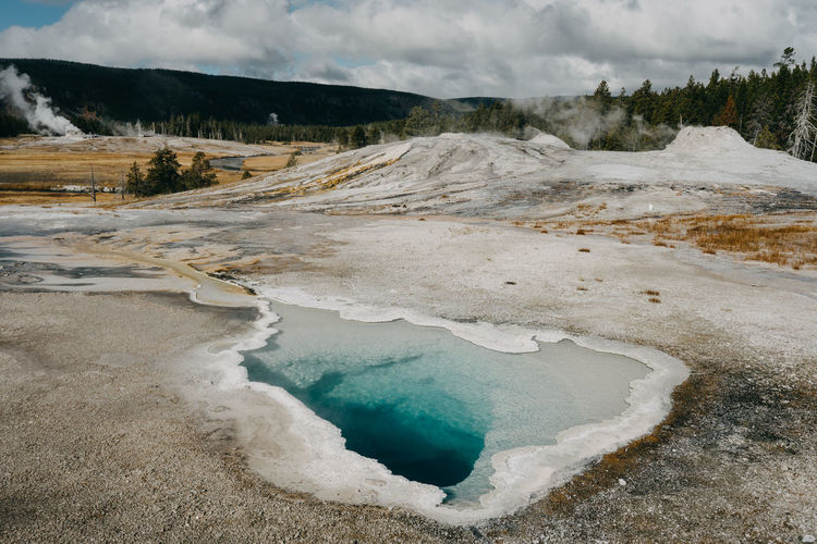 Geothermal activity in yellowstone national park 