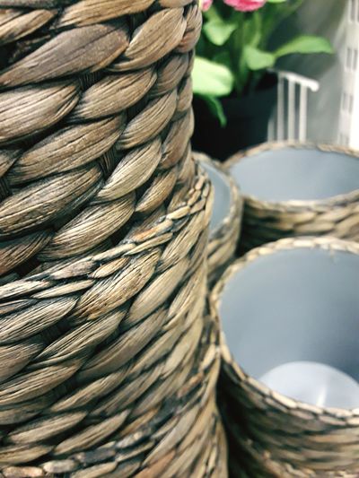 Close-up of wicker basket
