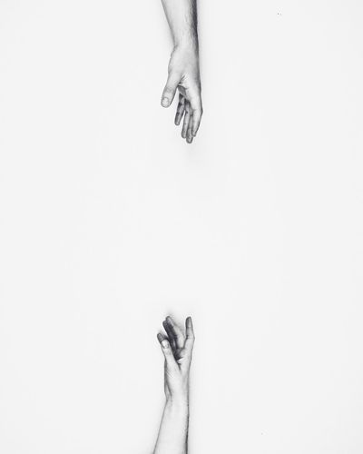 Low section of human against white background  separation of love