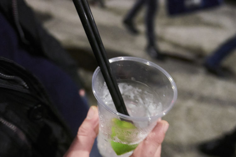 Close-up of hand holding drink