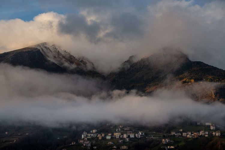 Scenic view of mountains against sky