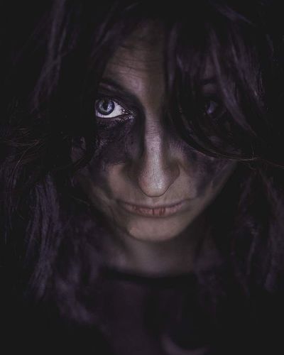 Portrait of woman with halloween make-up