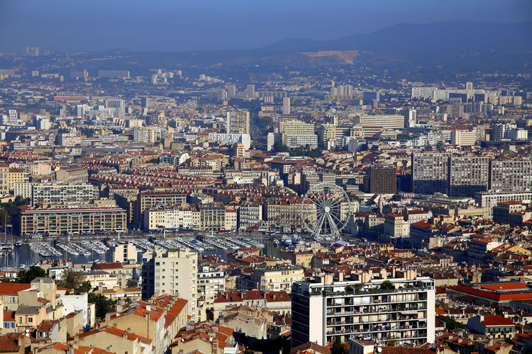 Aerial view of marseille, france