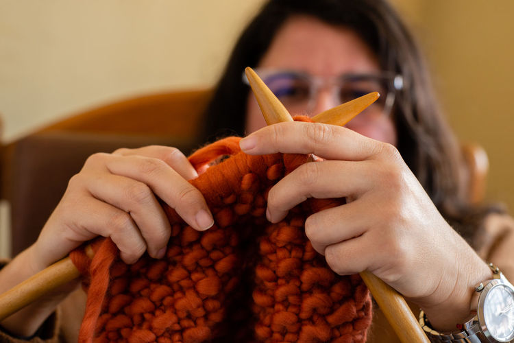 Close-up of woman holding ice cream