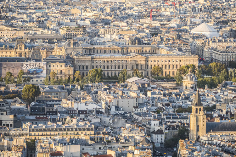 Aerial view of the center of paris