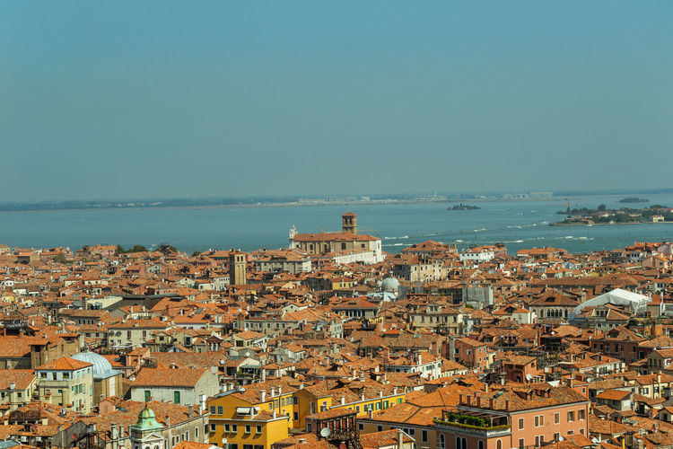 Aerial view of the city of venice. tourism in italy.