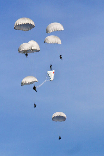 Parachuters soldiers nato during manevrous