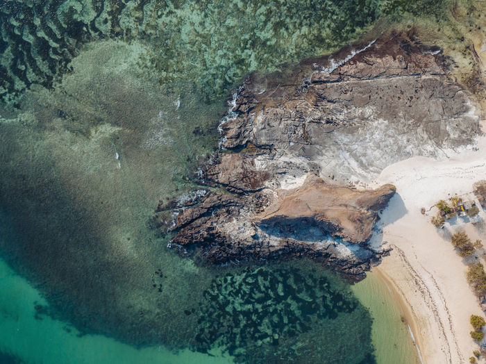 Aerial view of tanjung aan beach,lombok,indonesia