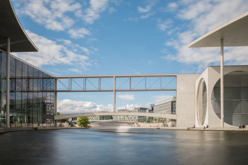 Bridge over river against buildings - berlin