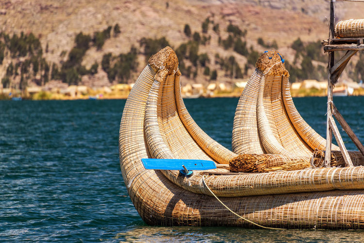 Reed boat on lake titicaca