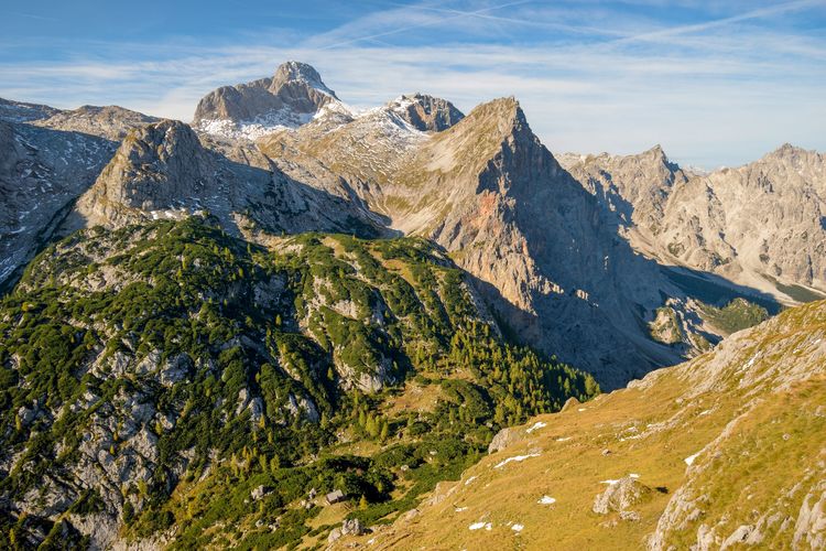 Trischuebel pass between watzmann and steinernes meer, berchtesgaden national park, bavaria