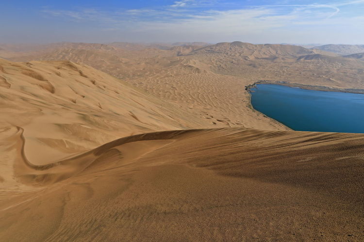 1184 ne.corner nuoertu lake-biggest in the badain jaran desert-seen from its western megadune-china.