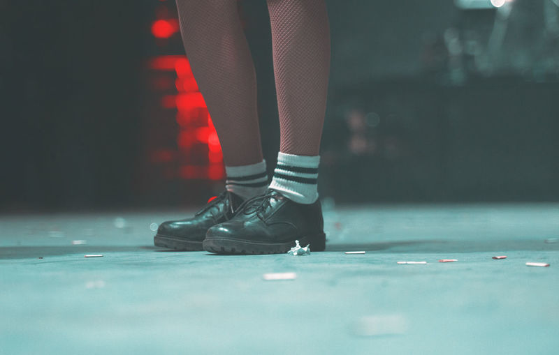Low section of person standing on stage