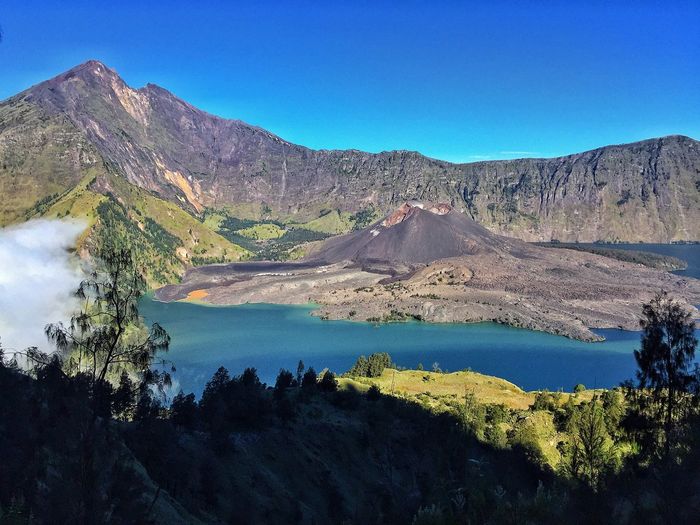 View on the lombok s volcano 