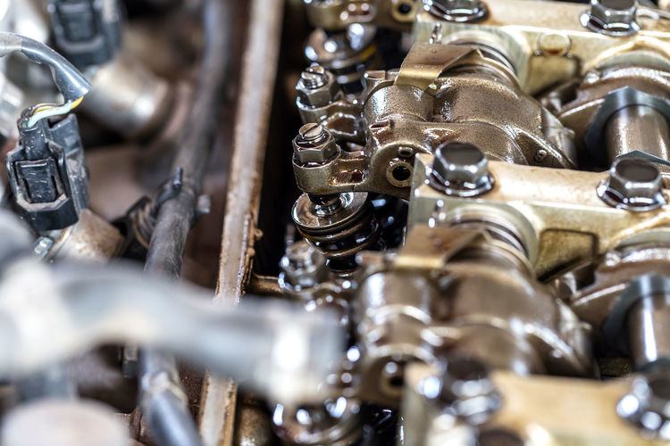 Close-up of car engine